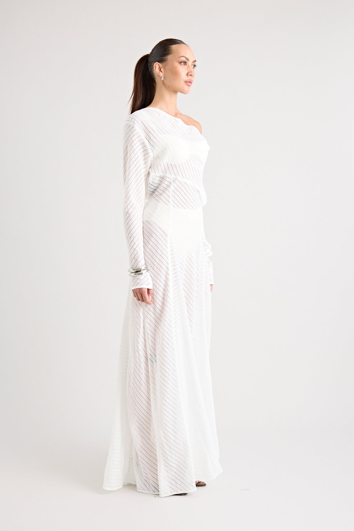 TERRAZZA SHEER GOWN | POWDER