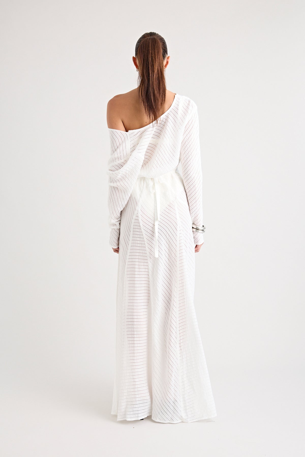 TERRAZZA SHEER GOWN | POWDER