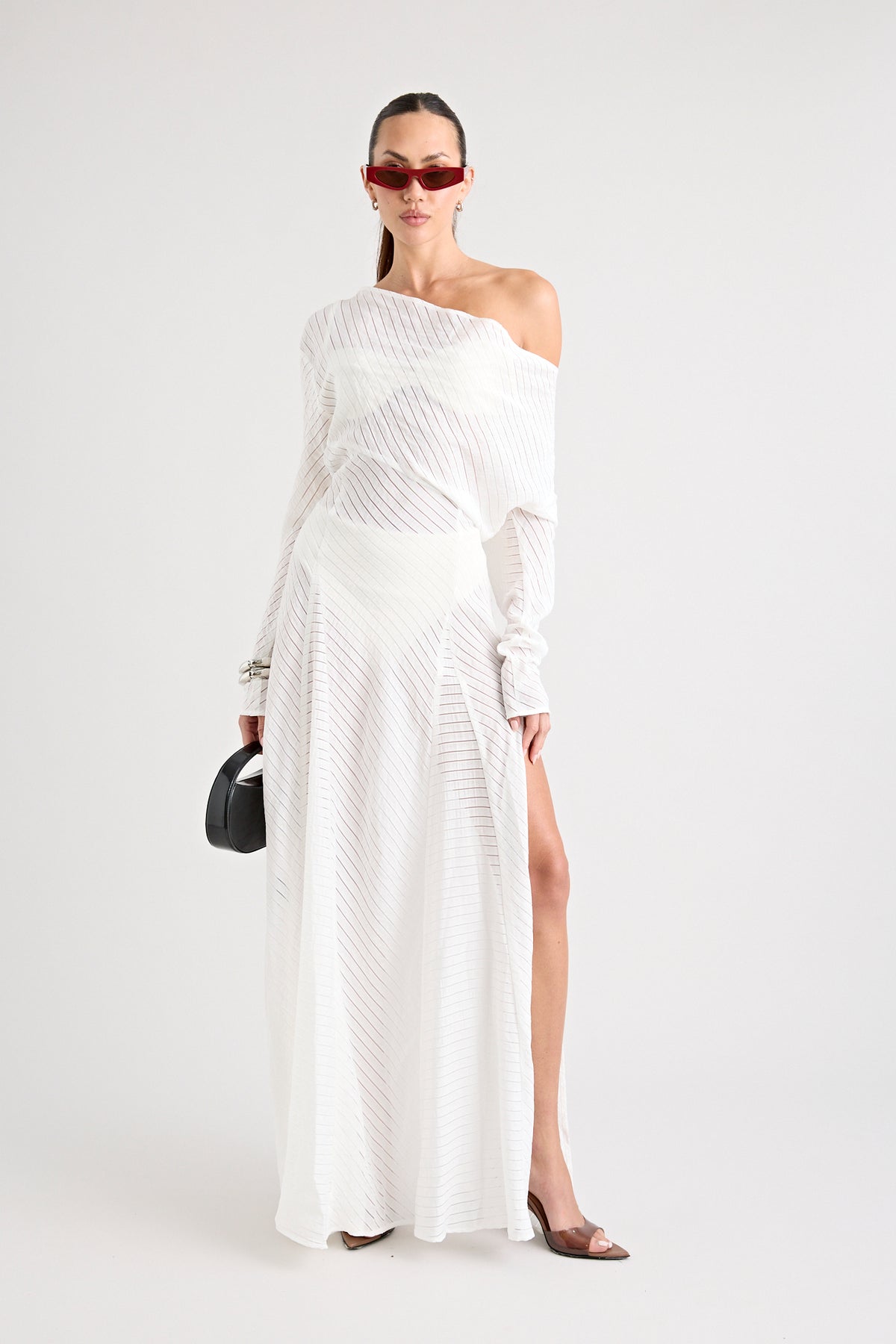 TERRAZZA SHEER GOWN | POWDER