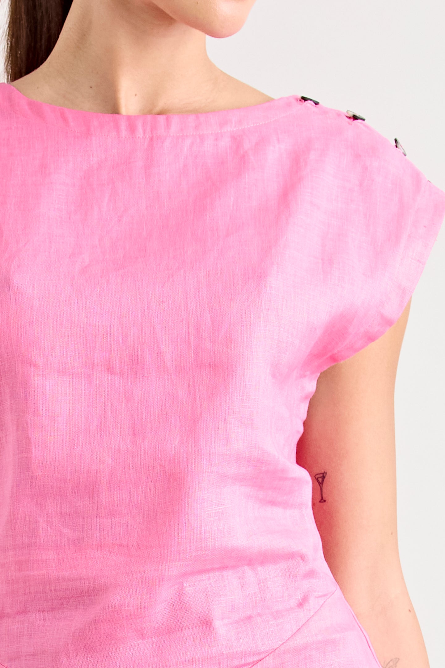 MARAIS LINEN DRESS | HOT PINK