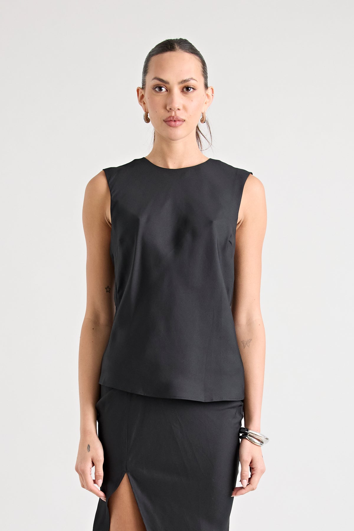 RAF SILK REVERSIBLE TOP | BLACK