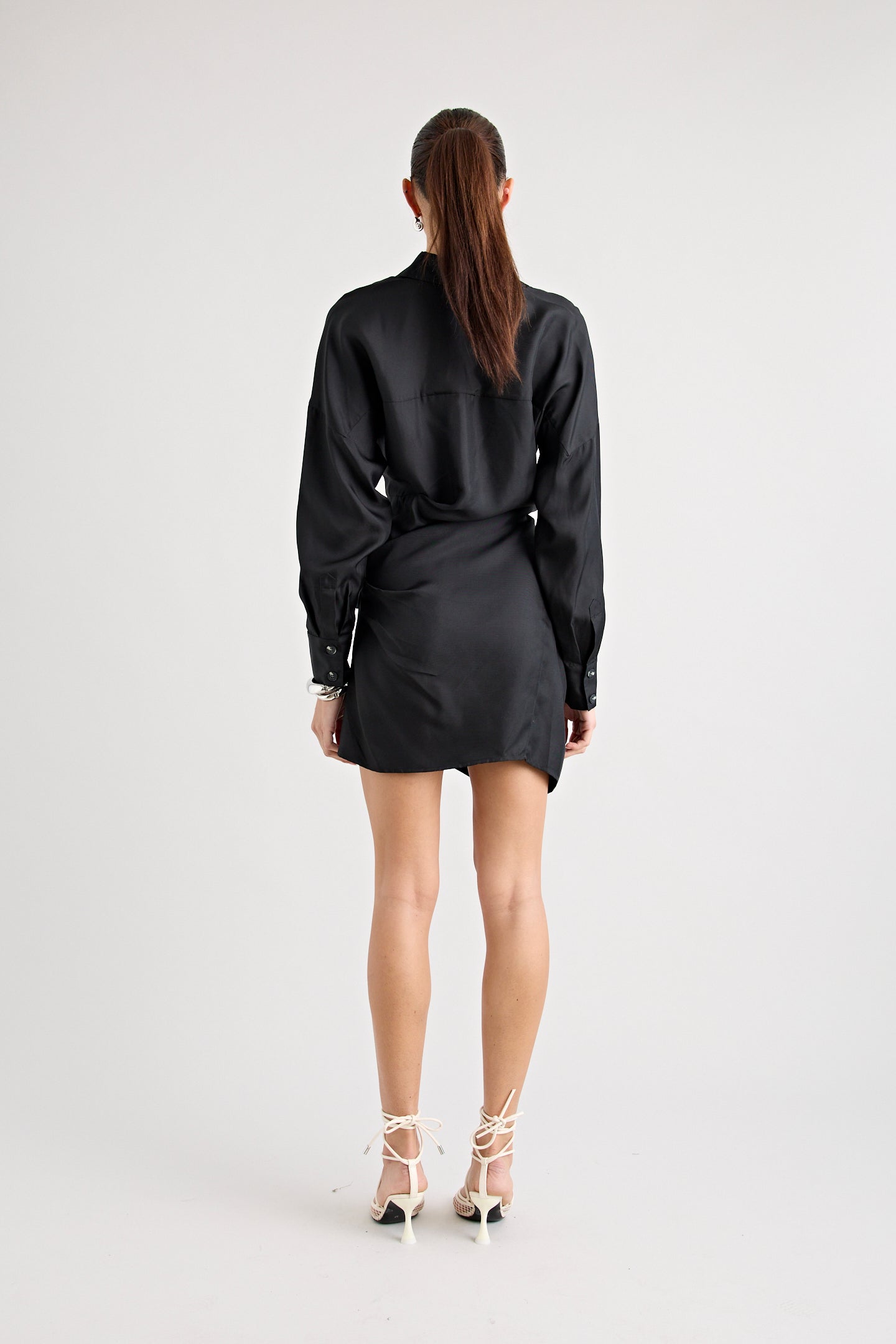 RAF SILK TWIST DRESS | BLACK