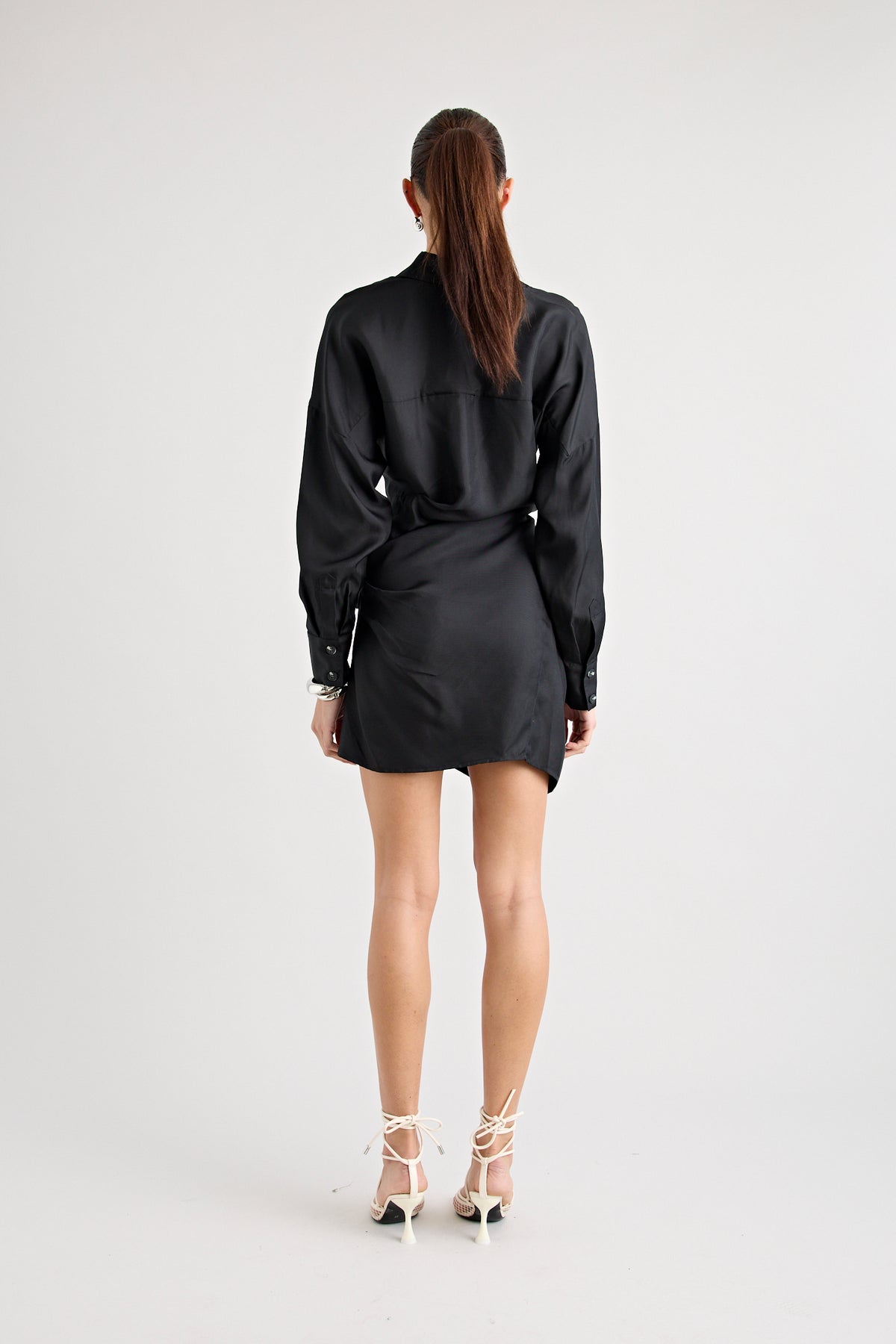 RAF SILK TWIST DRESS | BLACK