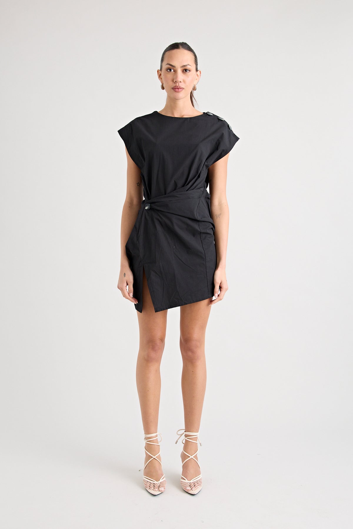 GRENADA MINI TWIST DRESS | BLACK