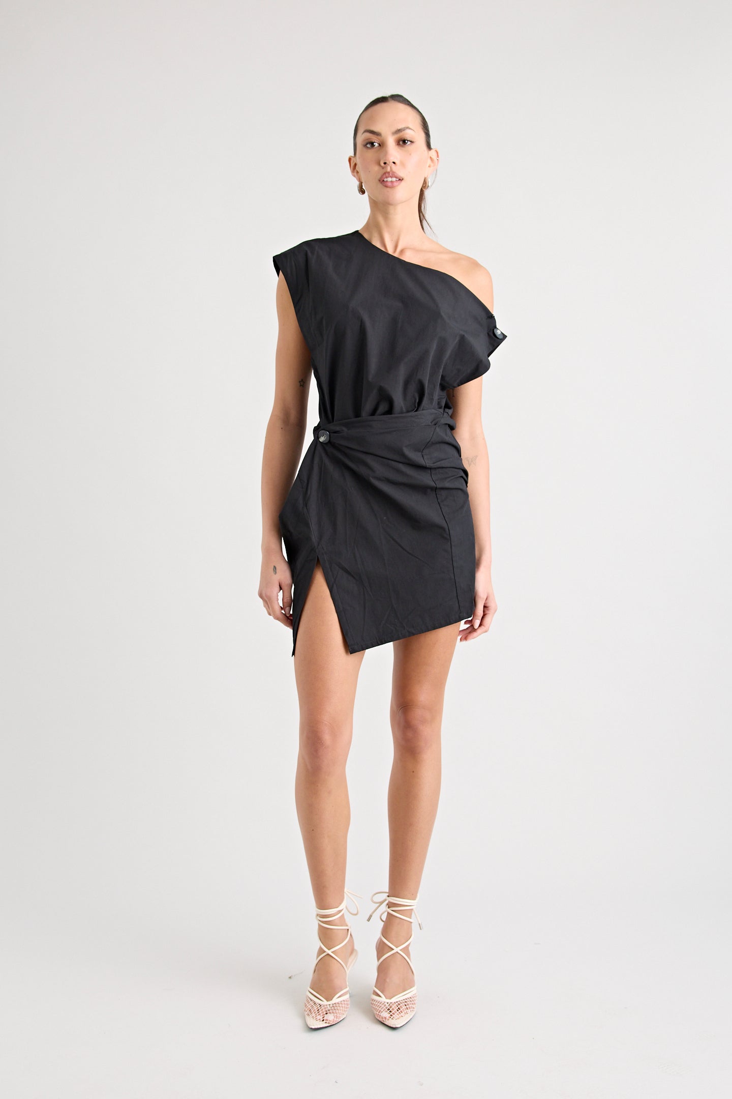 GRENADA MINI TWIST DRESS | BLACK