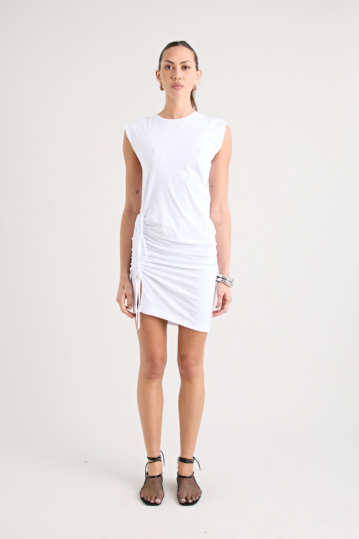 HARRY REVERSIBLE MINI DRESS | POWDER