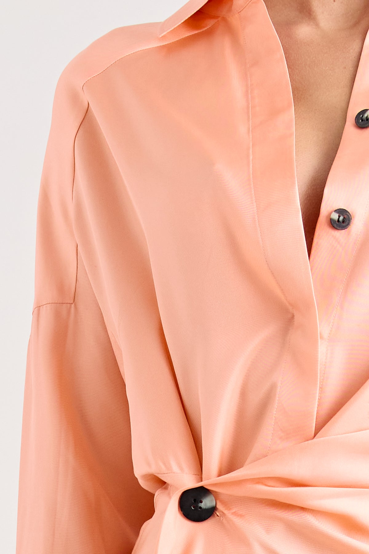 RAF SILK TWIST DRESS | PEACH