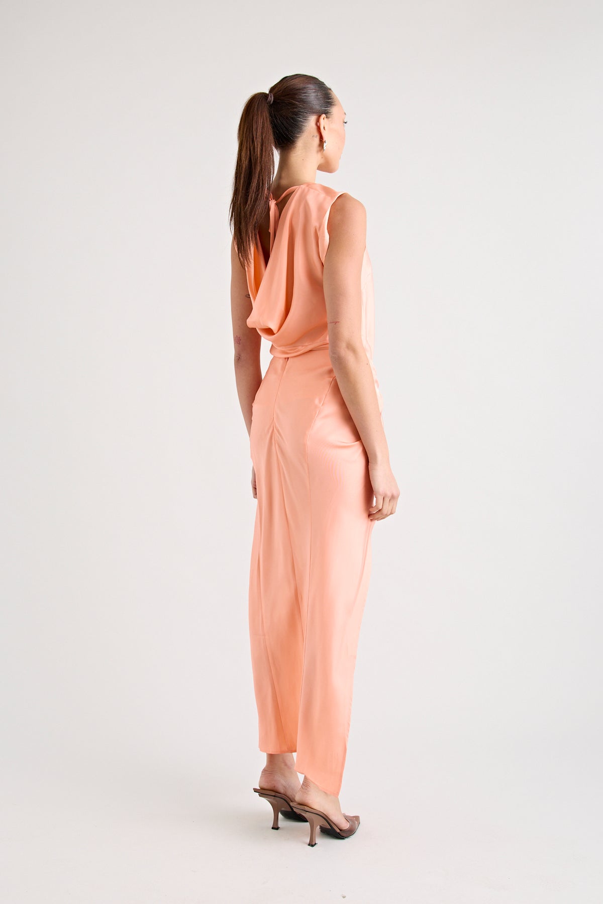 RAF SILK TWIST SKIRT | PEACH