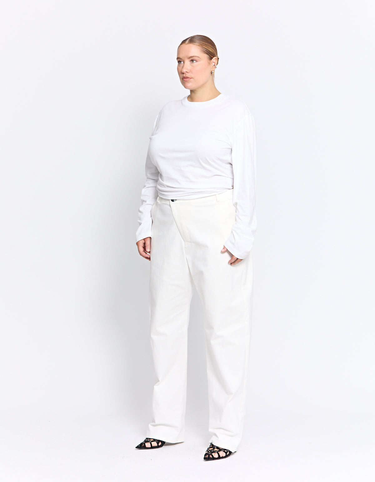 AUSTRALIAN ORGANIC COTTON COLMAR LS GATHERED TOP | POWDER