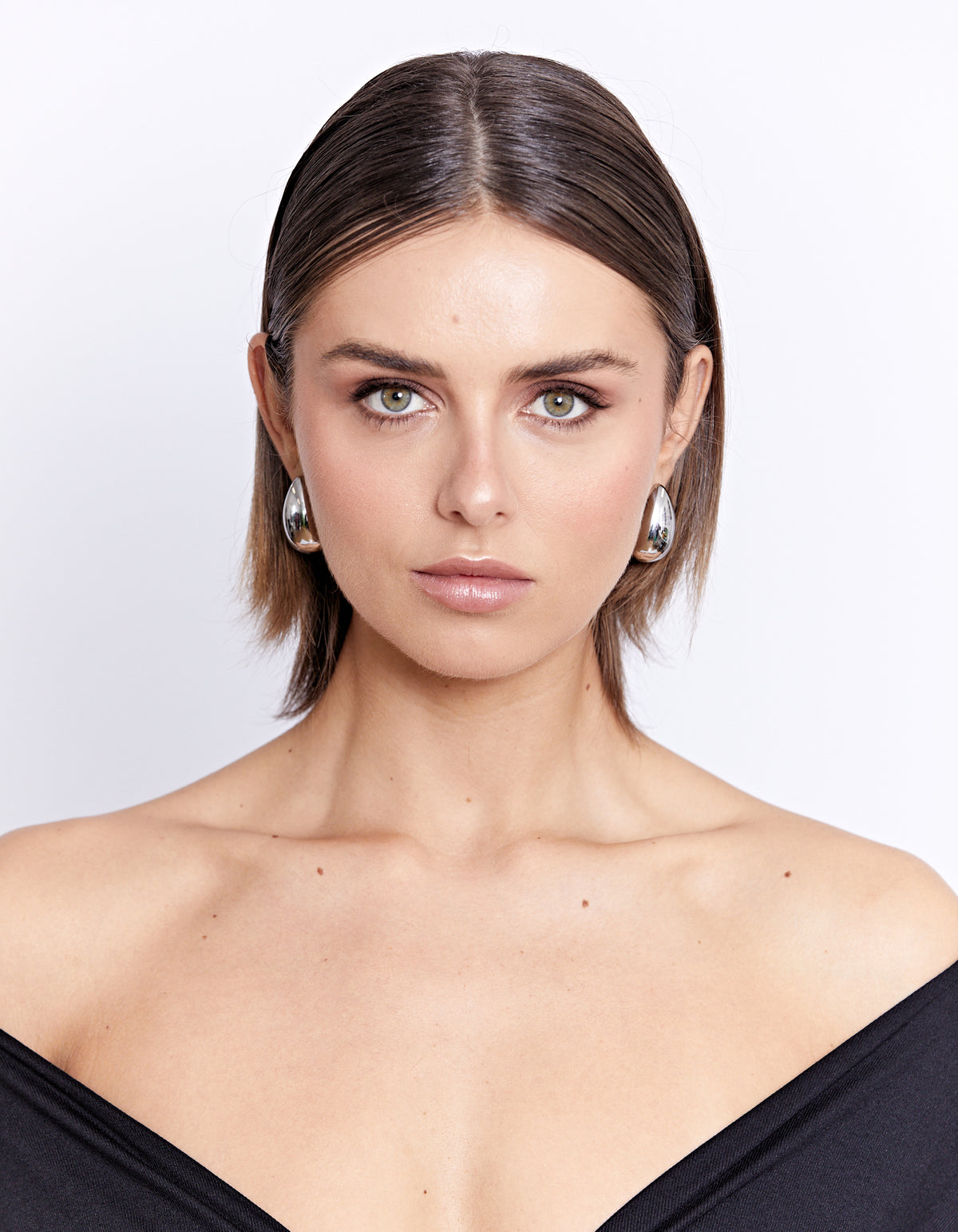 CHUNKY TEARDROP EARRING SILVER
