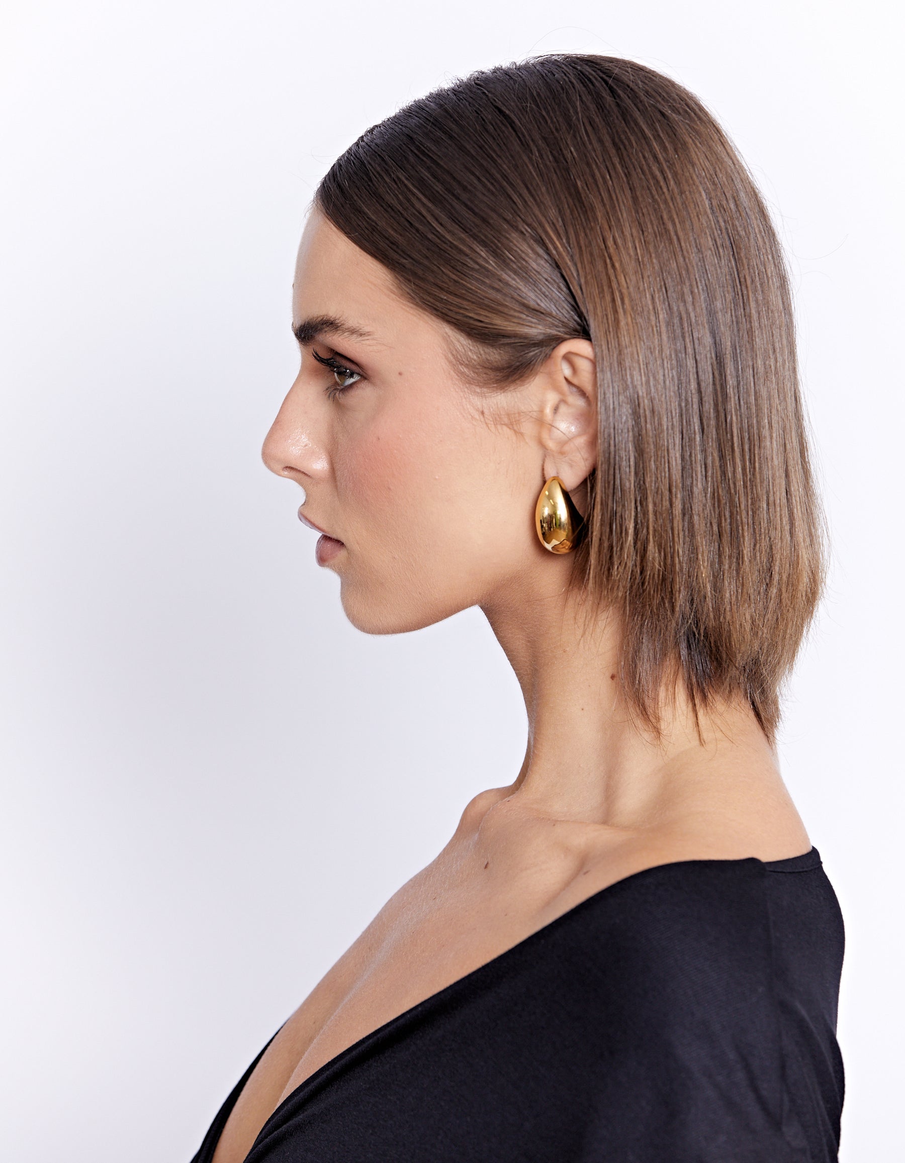 CHUNKY TEARDROP EARRING GOLD