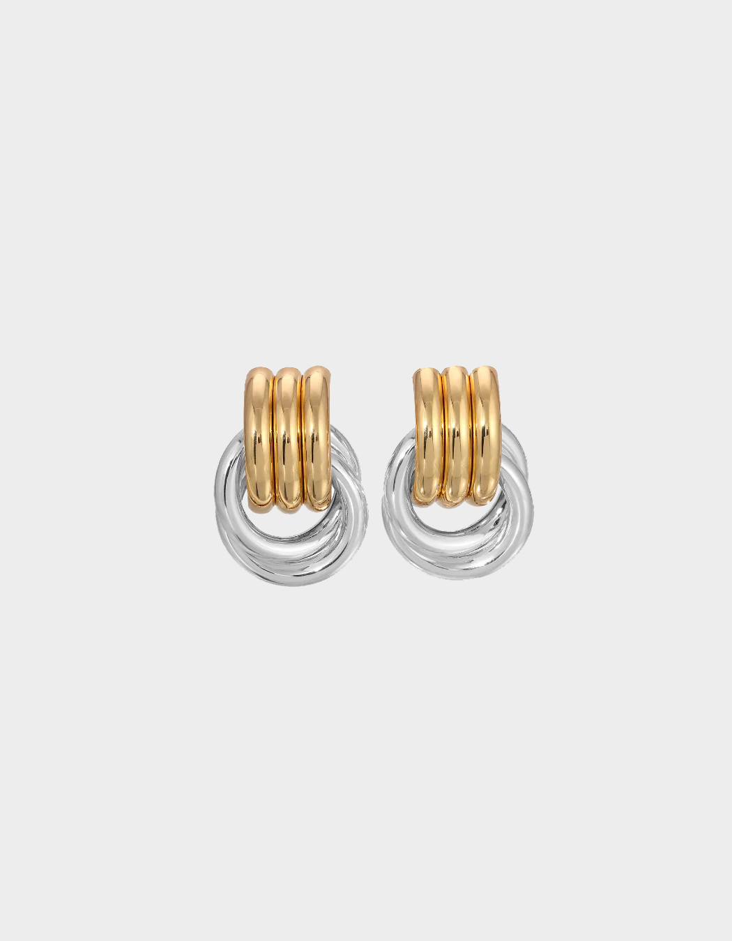 KNOT CIRCLE EARRINGS | TWO-TONE