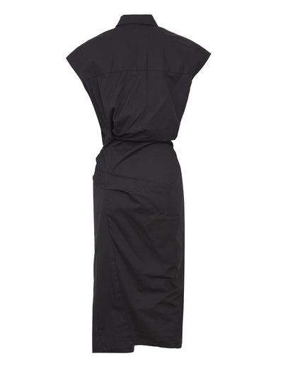 GRENADA MIDI SHIRT DRESS | BLACK