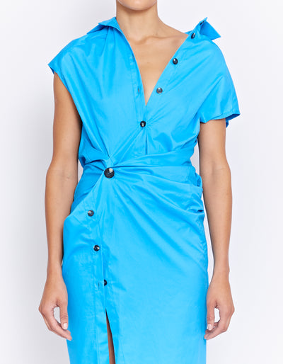 GRENADA MIDI SHIRT DRESS | POOL BLUE
