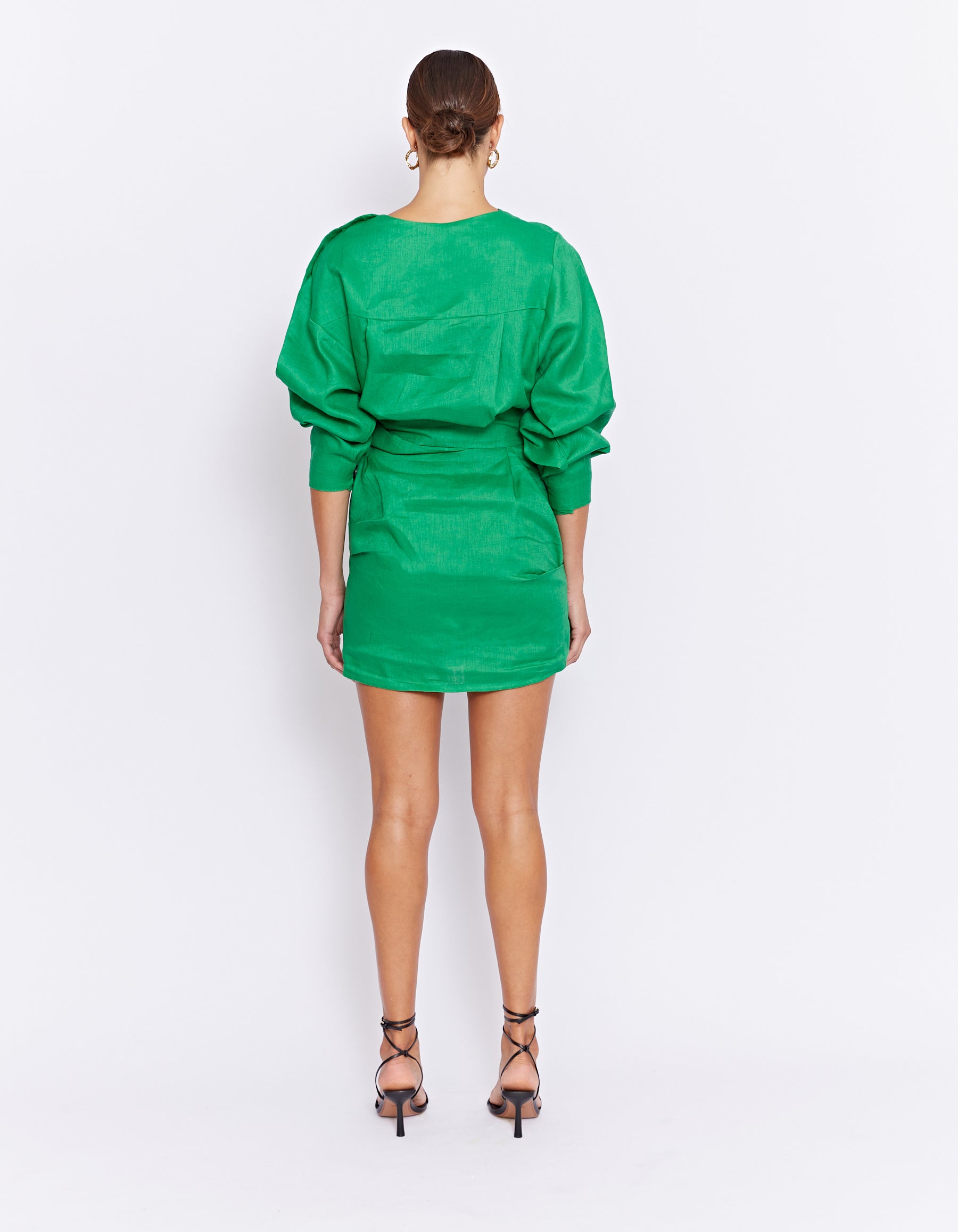 ECHO LINEN DRESS | GREEN