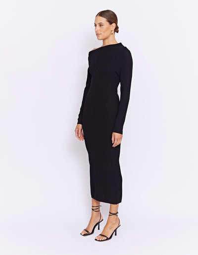 CALABRIA KNIT DRESS | BLACK