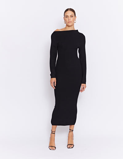 CALABRIA KNIT DRESS | BLACK