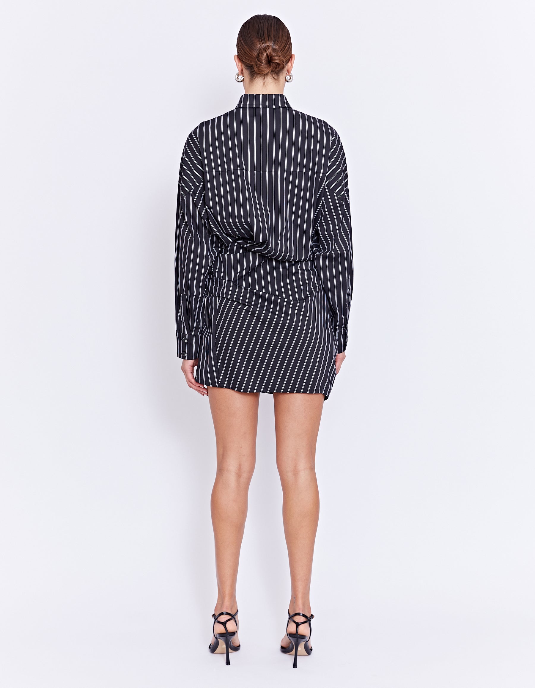 FENTON TWIST DRESS | BLACK STRIPE