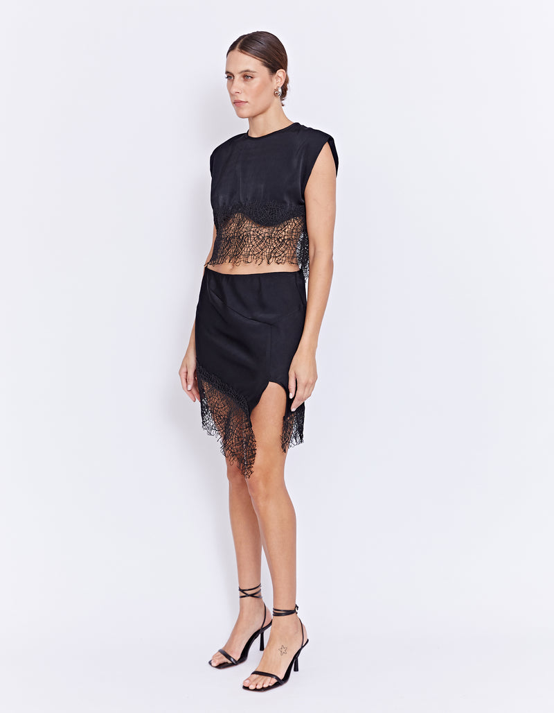 SIREN LACE TOP | BLACK