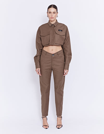 PARKS CROPPED SHIRT | WOOD