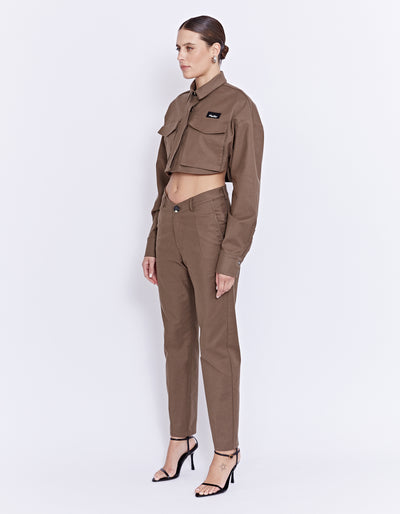 PARKS CROPPED SHIRT | WOOD