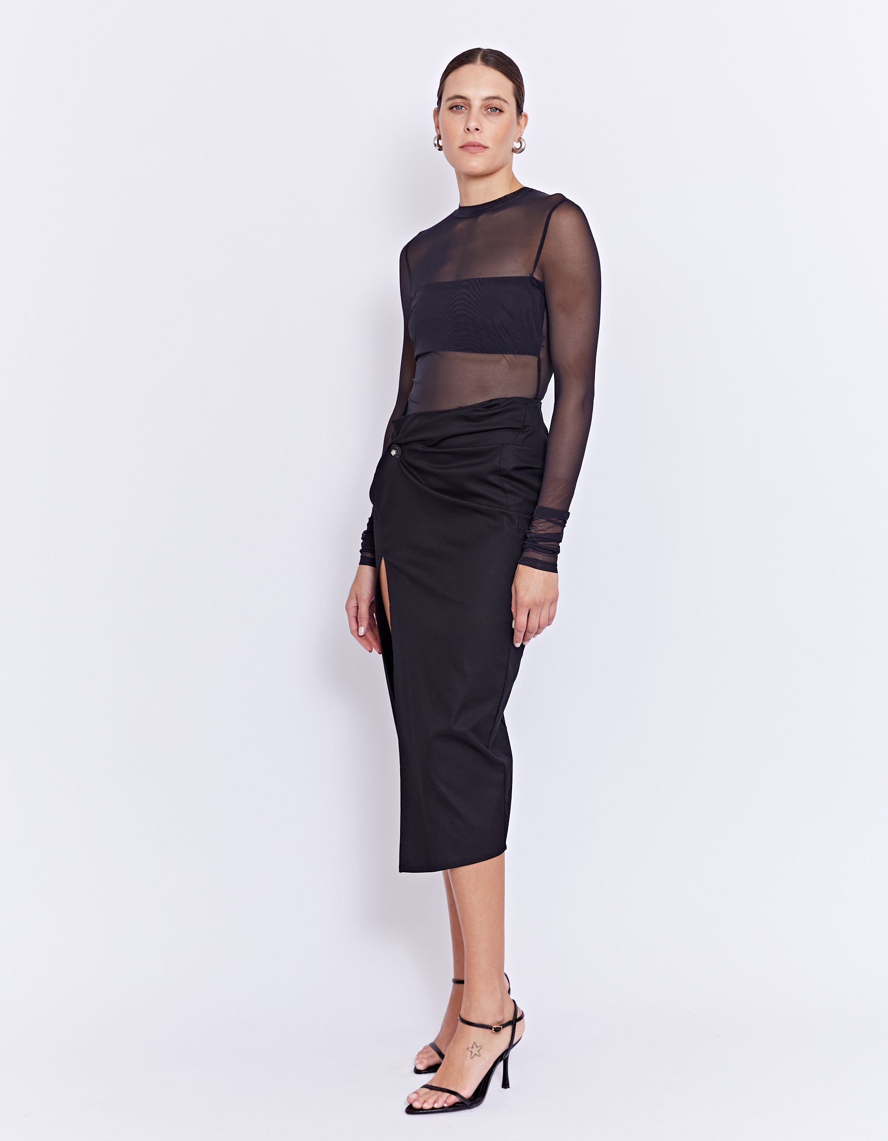 PARKS MIDI SKIRT | BLACK