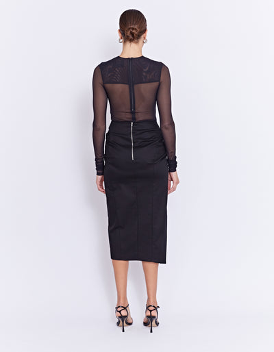 PARKS MIDI SKIRT | BLACK