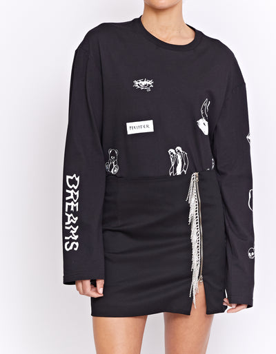 PARKS RHINESTONE SKIRT | BLACK