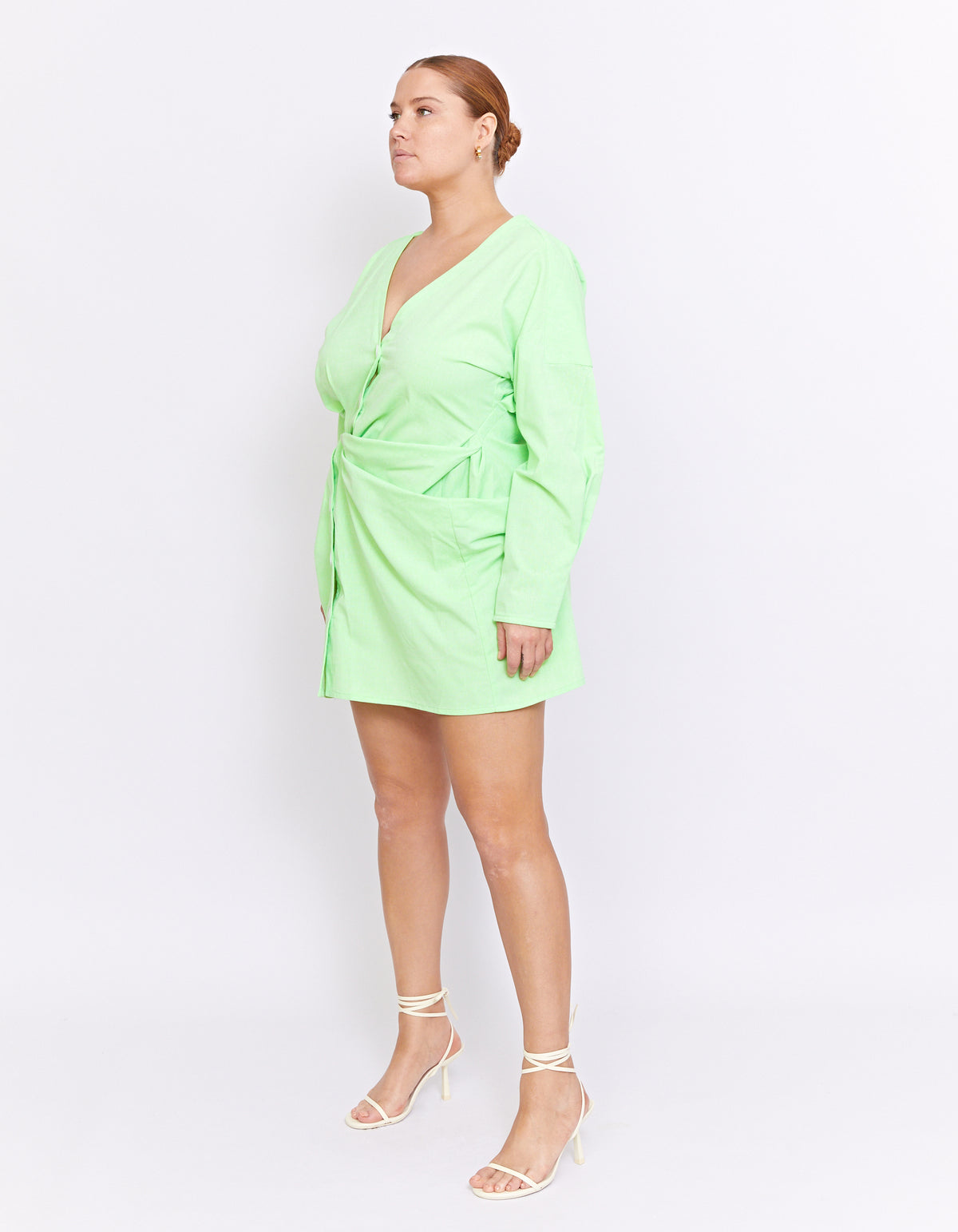 GEDE FLURO TWIST DRESS | LIME