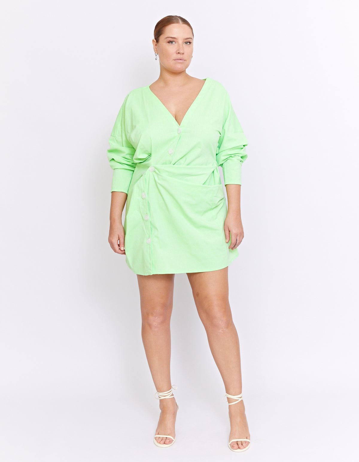 GEDE FLURO TWIST DRESS | LIME