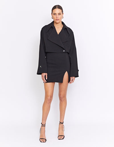 THE BAXTER TRENCH DRESS | BLACK