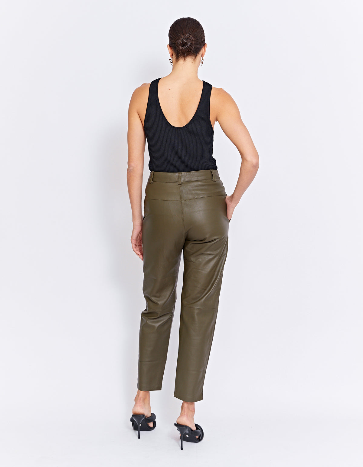 CARLISLE LEATHER PANT | OLIVE