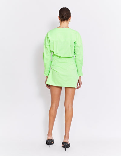 GEDE FLURO TWIST DRESS | LIME