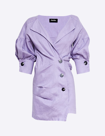 SEEKA LINEN TWIST DRESS | LILAC