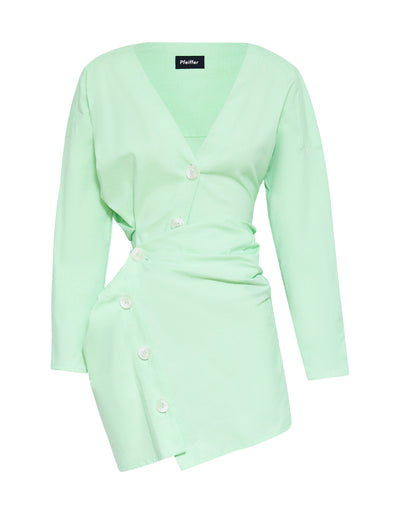 GEDE FLURO TWIST DRESS | LIME