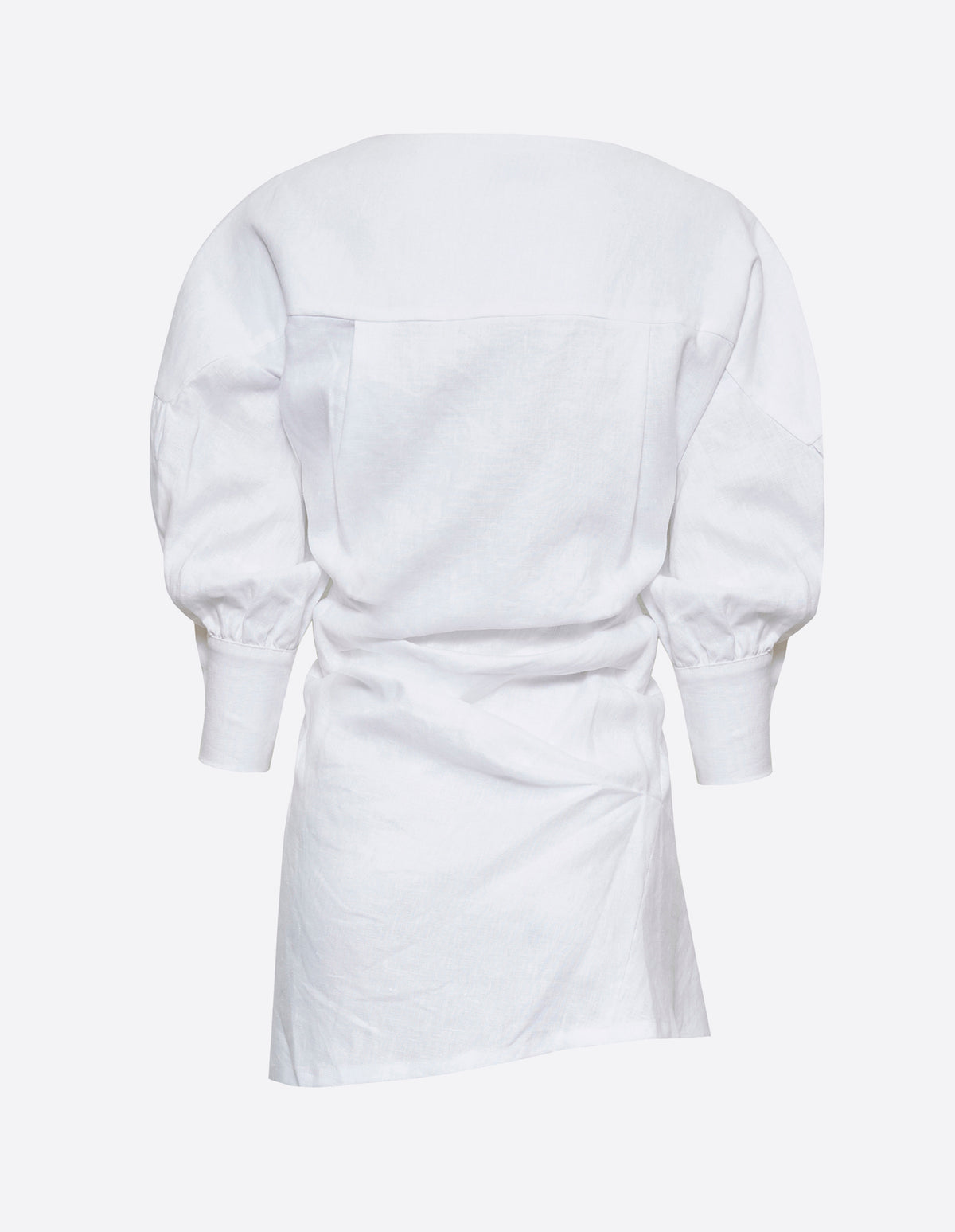 SEEKA LINEN TWIST DRESS | WHITE