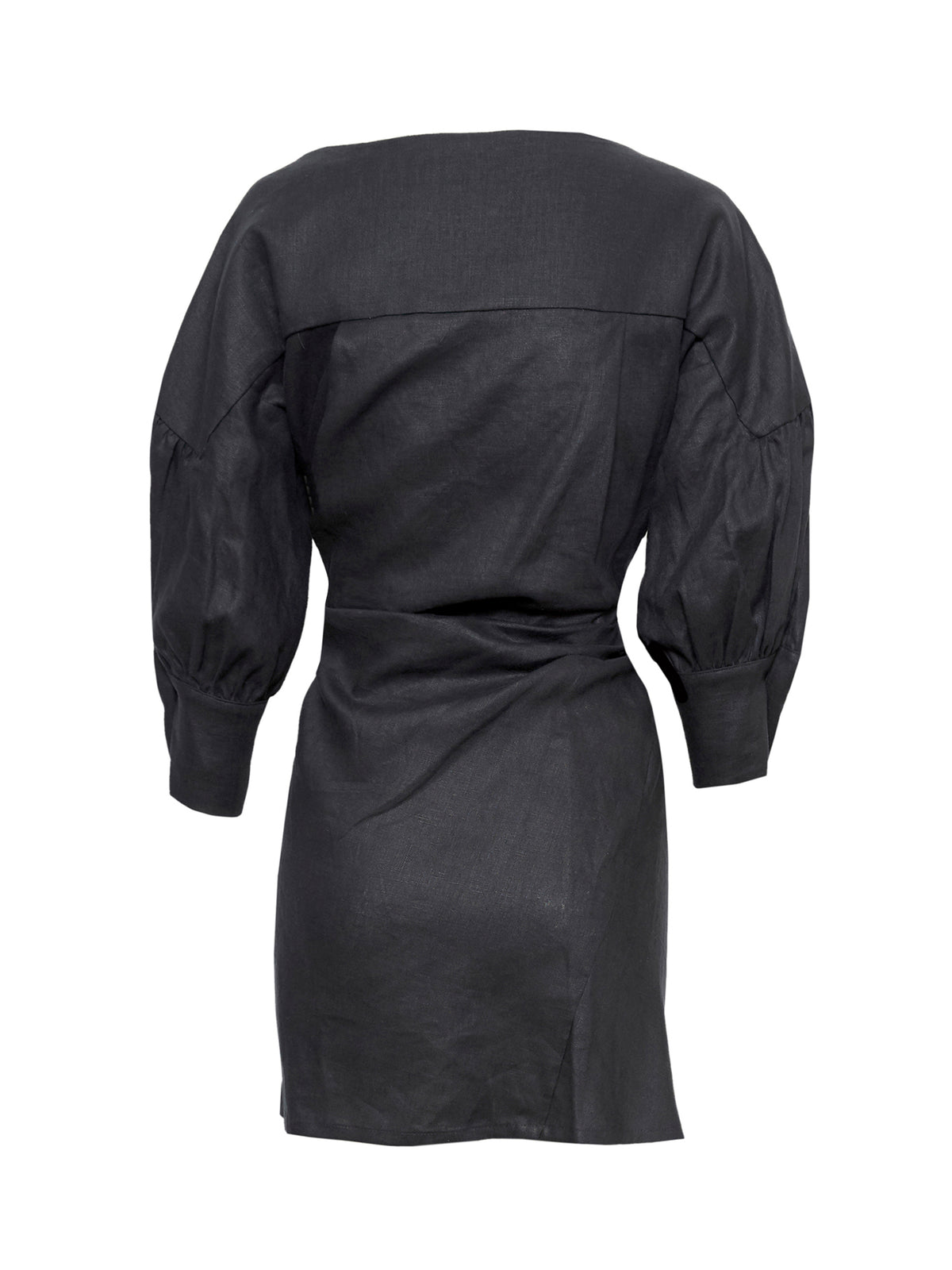 SEEKA LINEN TWIST DRESS | BLACK